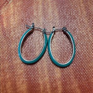 Elegant Teal Hoop Earrings